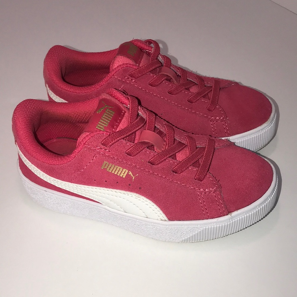 Puma hot pink elastic lace platform sneaker 12 slip on
